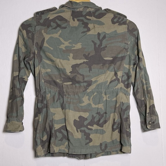 Free People Women's Large Green Camo Not Your Brothers Military Surplus Jacket - Picture 3 of 15